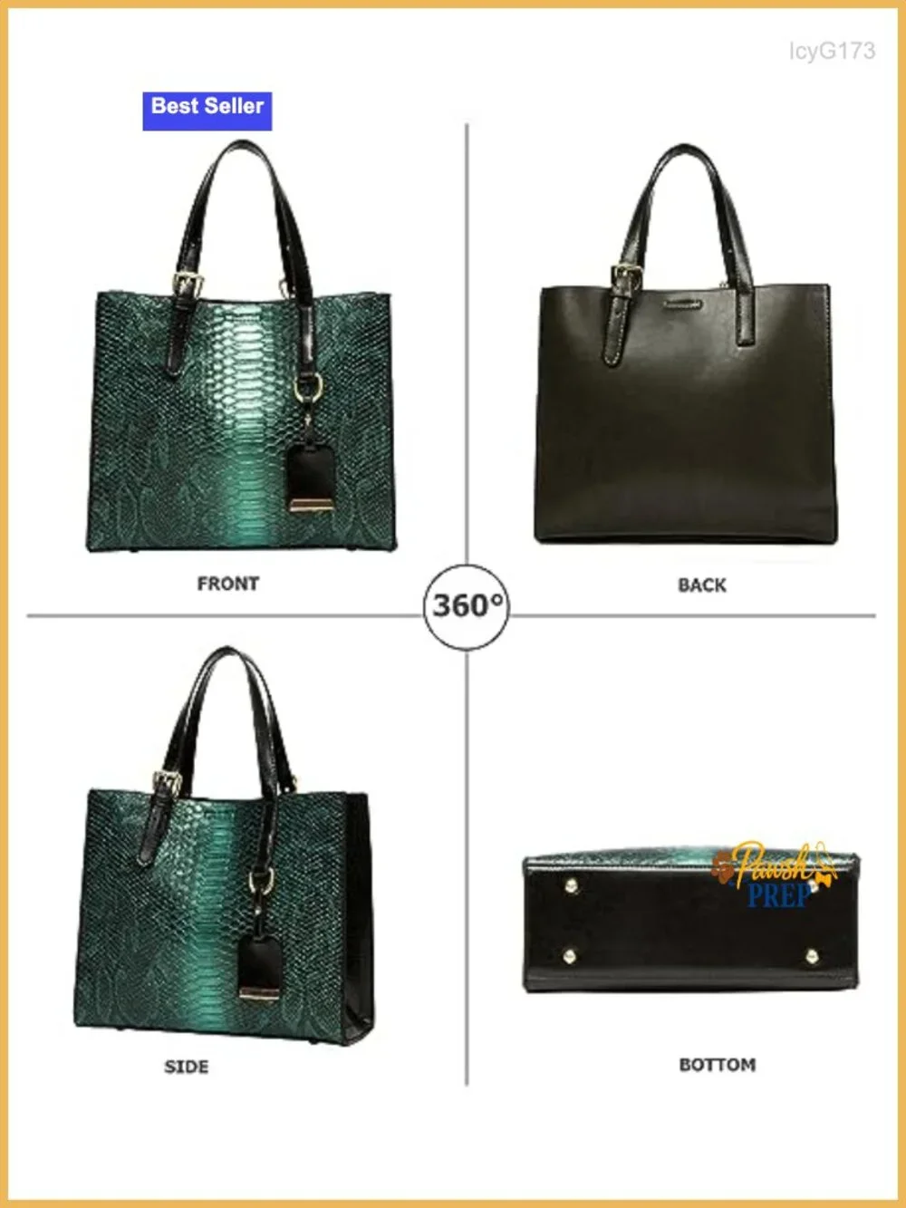 Women's Crocodile Pattern Satchel Handbag Tote 3-Piece Set PU Leather